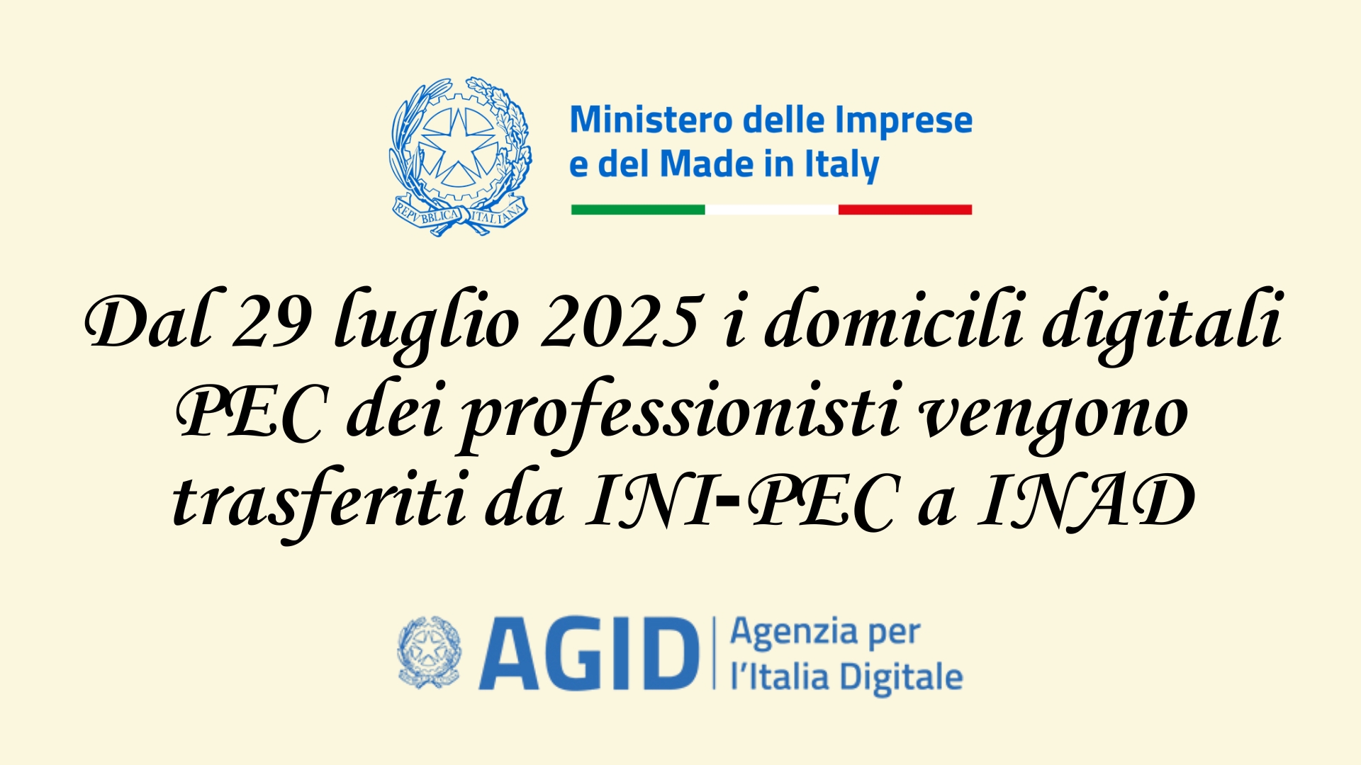 Clicca per accedere all'articolo I domicili digitali PEC dei professionisti vengono trasferiti da INI‑PEC a INAD: ecco cosa cambia per i Biologi