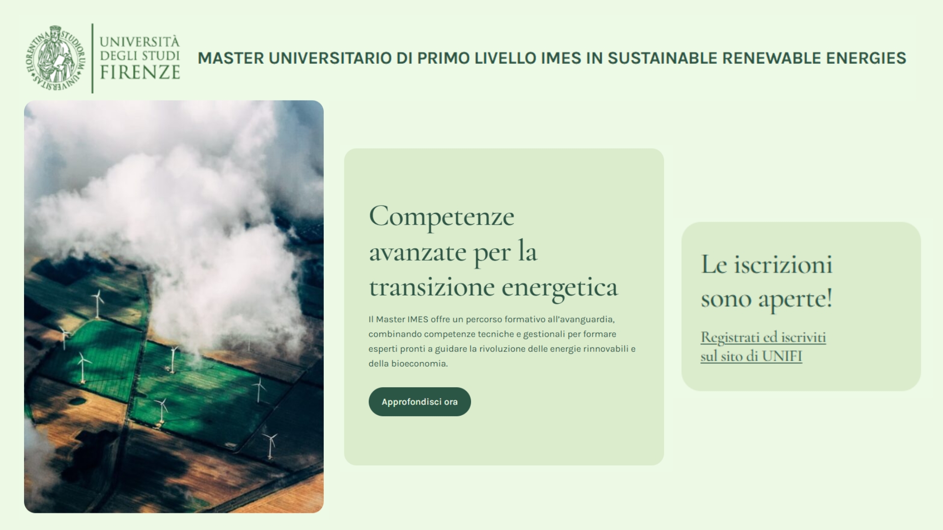 Clicca per accedere all'articolo Master UniFi "IMES in Sustainable Renewable Energies"