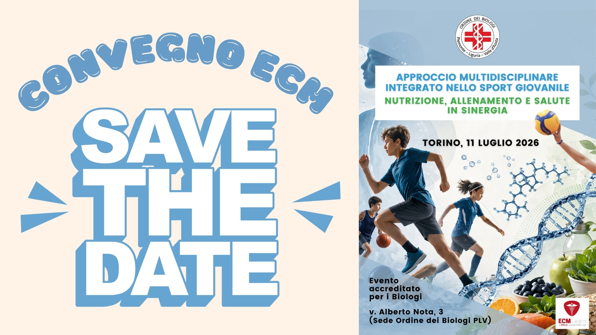 Clicca per accedere all'articolo Save the date: in arrivo il convegno ECM "Approccio multidisciplinare integrato nello sport giovanile: nutrizione, allenamento e salute in sinergia"