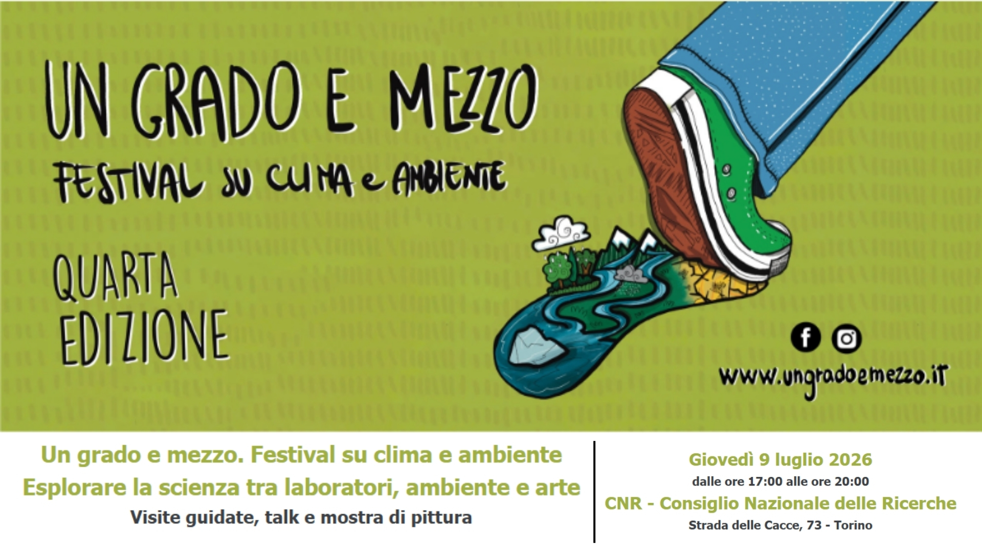 Clicca per accedere all'articolo Un grado e mezzo 2026: un viaggio tra ricerca, ambiente e arte al CNR di Torino